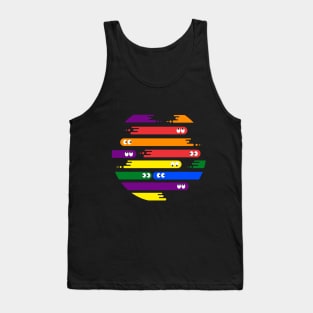 retro vintage videogames funny colorfull lgbt Tank Top